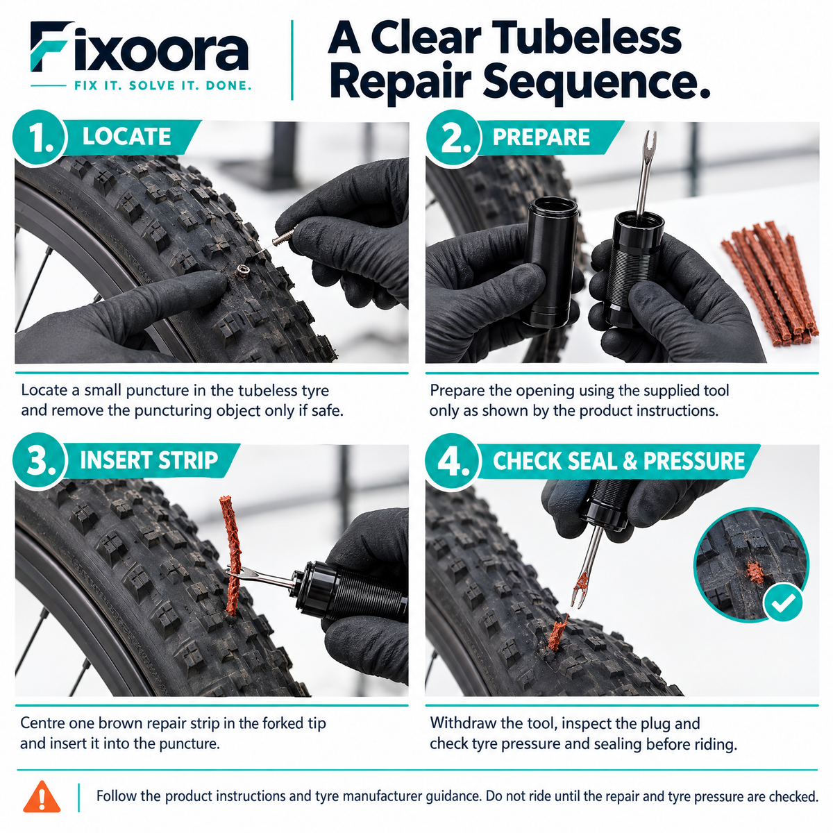 Fixoora Tubeless Bike Tire Repair Kit