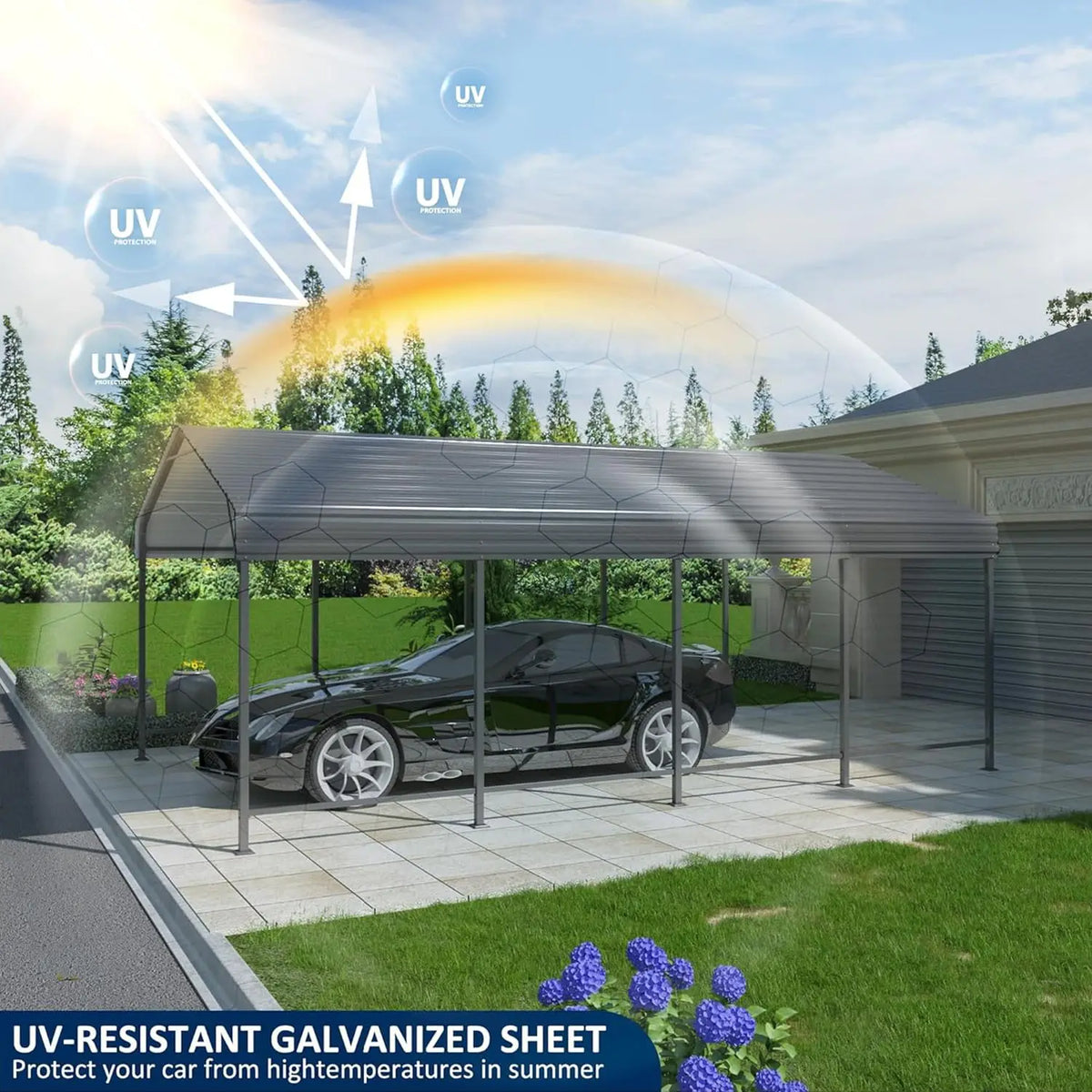 Fixoora Heavy-Duty Metal Carport