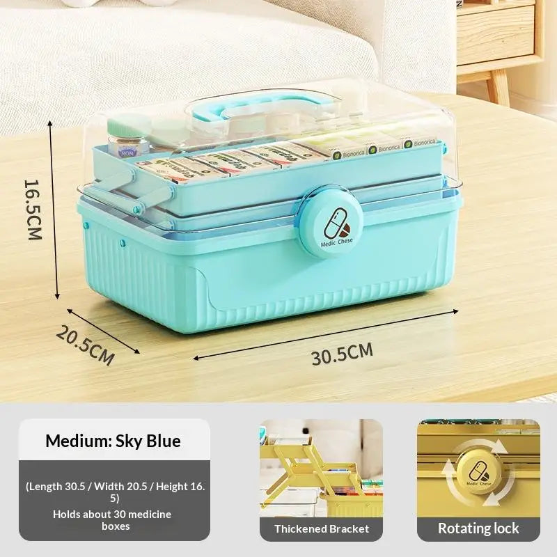 Fixoora 3-Tier Medicine & First Aid Organizer