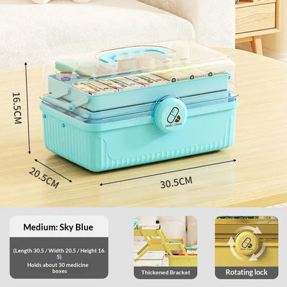 Fixoora 3-Tier Medicine & First Aid Organizer