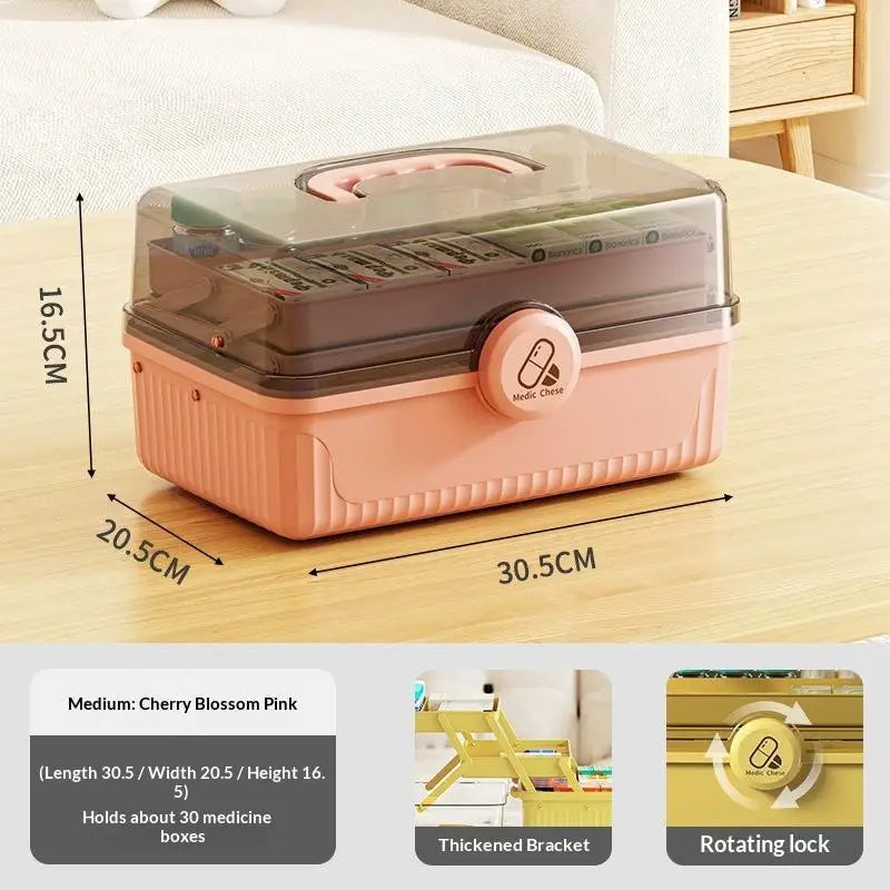 Fixoora 3-Tier Medicine & First Aid Organizer