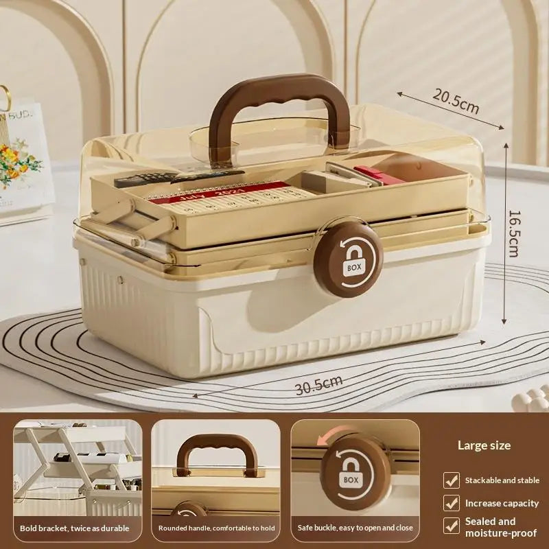 Fixoora 3-Tier Medicine & First Aid Organizer