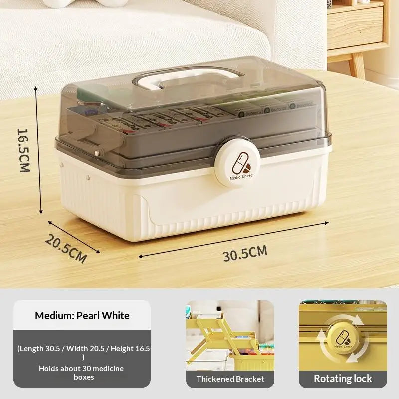 Fixoora 3-Tier Medicine & First Aid Organizer