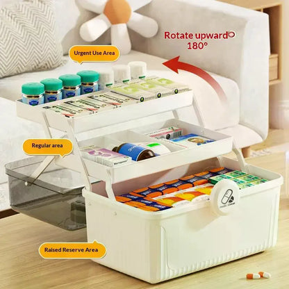 Fixoora 3-Tier Medicine & First Aid Organizer