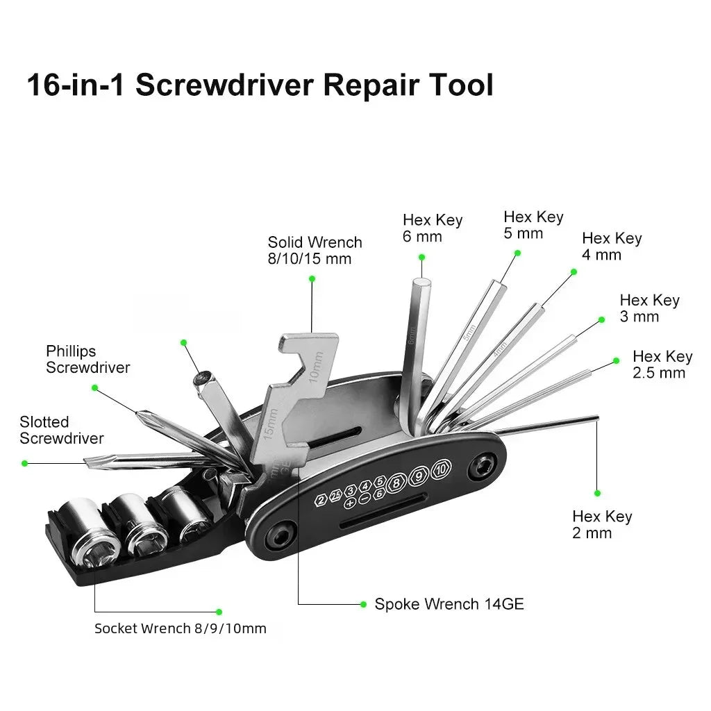 Bike Repair Multi-Tool Kit