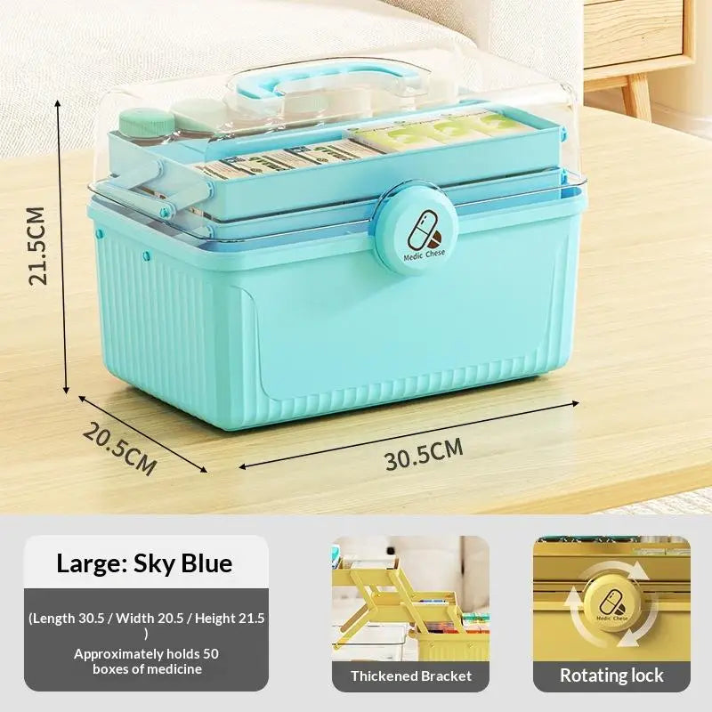 Fixoora 3-Tier Medicine & First Aid Organizer