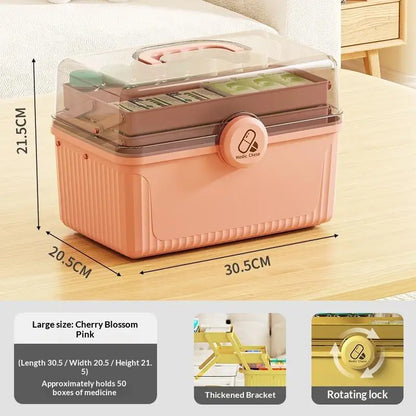 Fixoora 3-Tier Medicine & First Aid Organizer