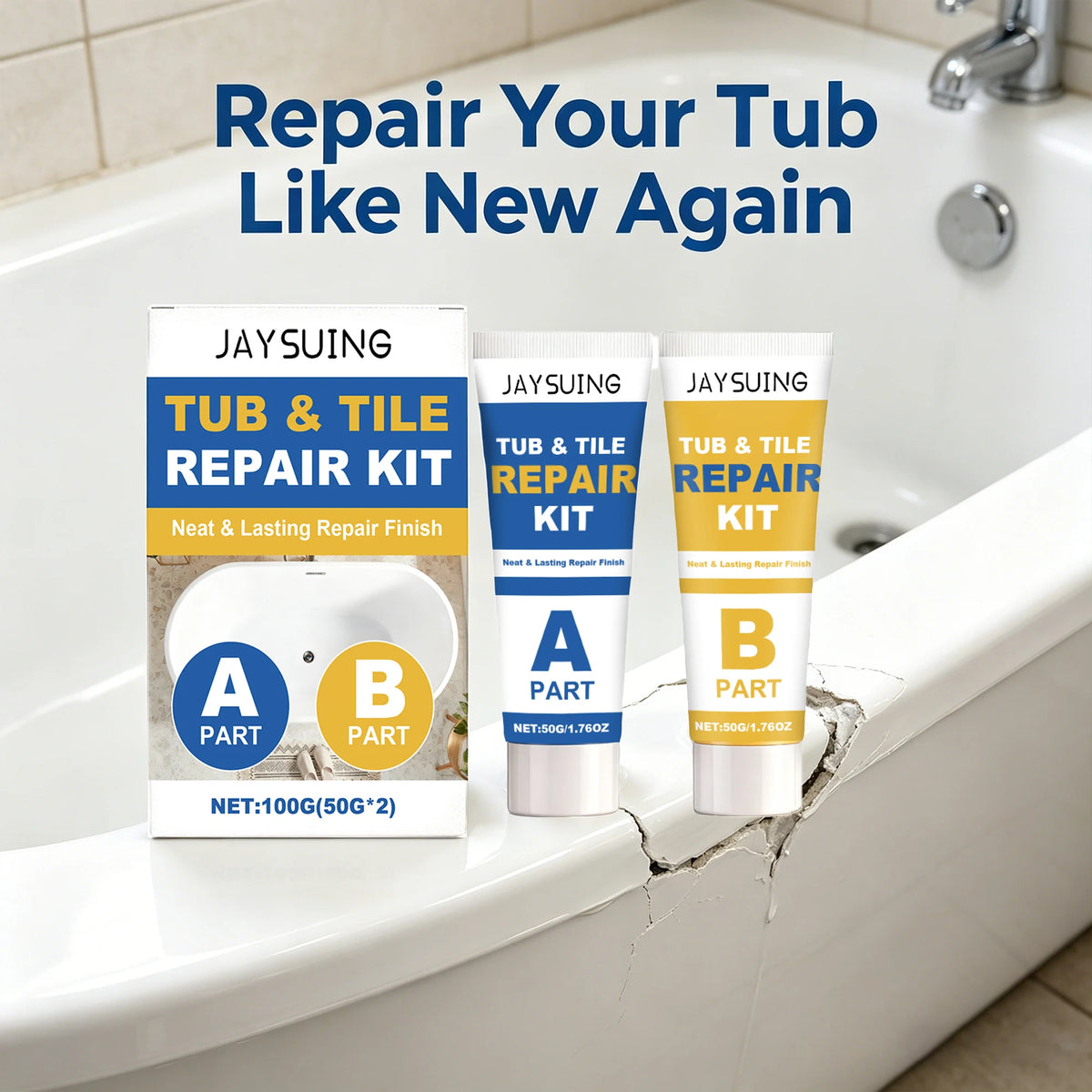 Fixoora Tub & Tile Crack Repair Kit