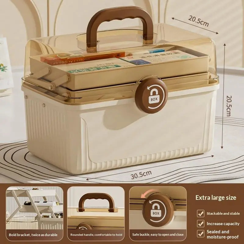 Fixoora 3-Tier Medicine & First Aid Organizer