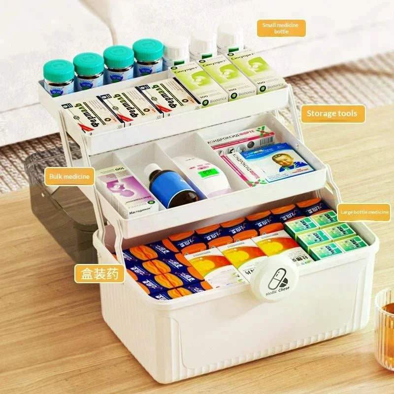 Fixoora 3-Tier Medicine & First Aid Organizer