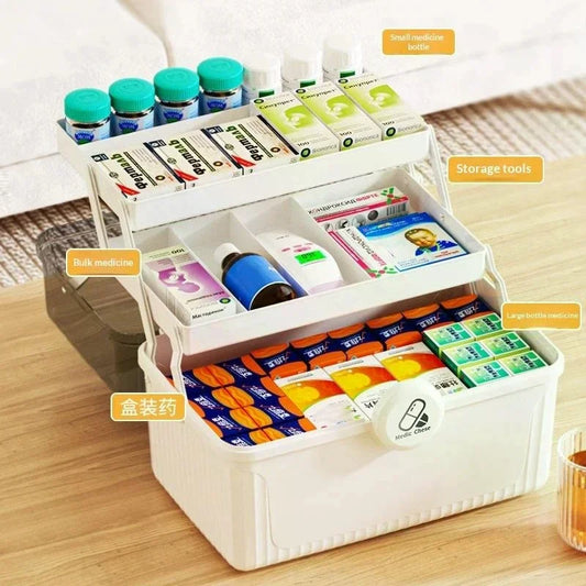 Fixoora 3-Tier Medicine & First Aid Organizer