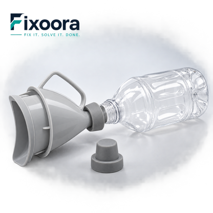Fixoora portable urinal bottle and funnel components