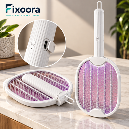 Fixoora bug zapper mesh hinge and charging detail