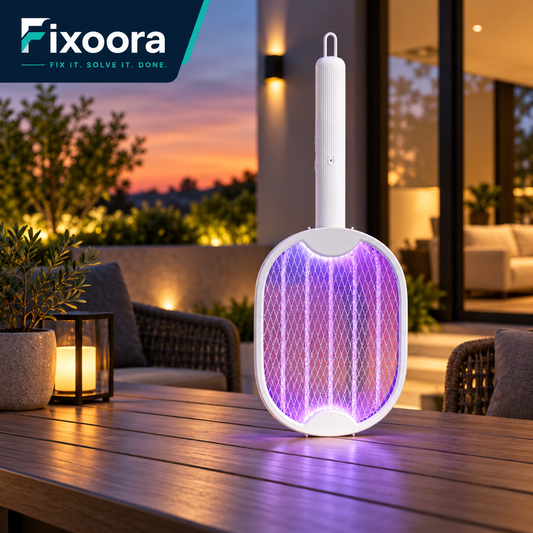 Fixoora foldable rechargeable bug zapper on a patio