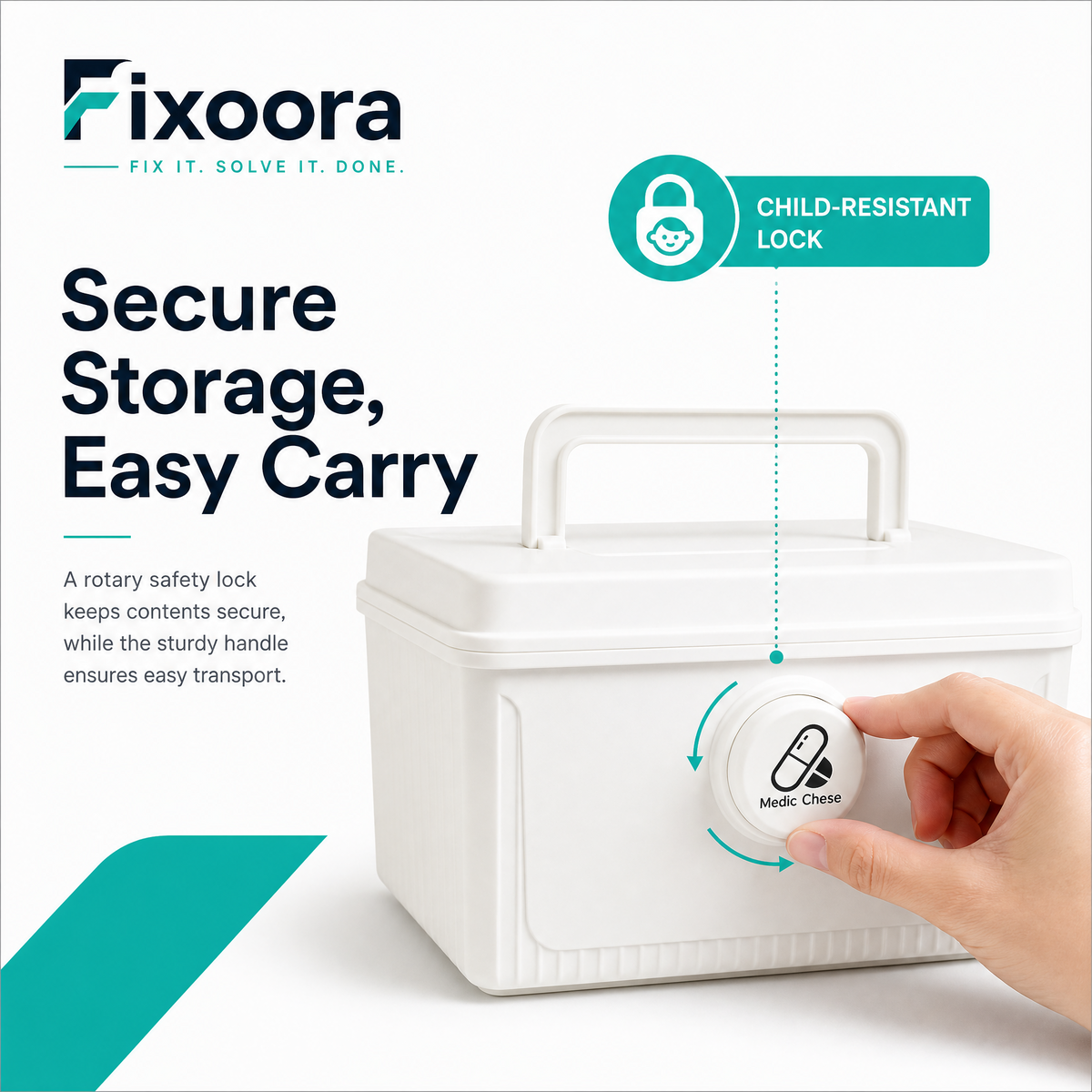Fixoora 3-Tier Medicine & First Aid Organizer