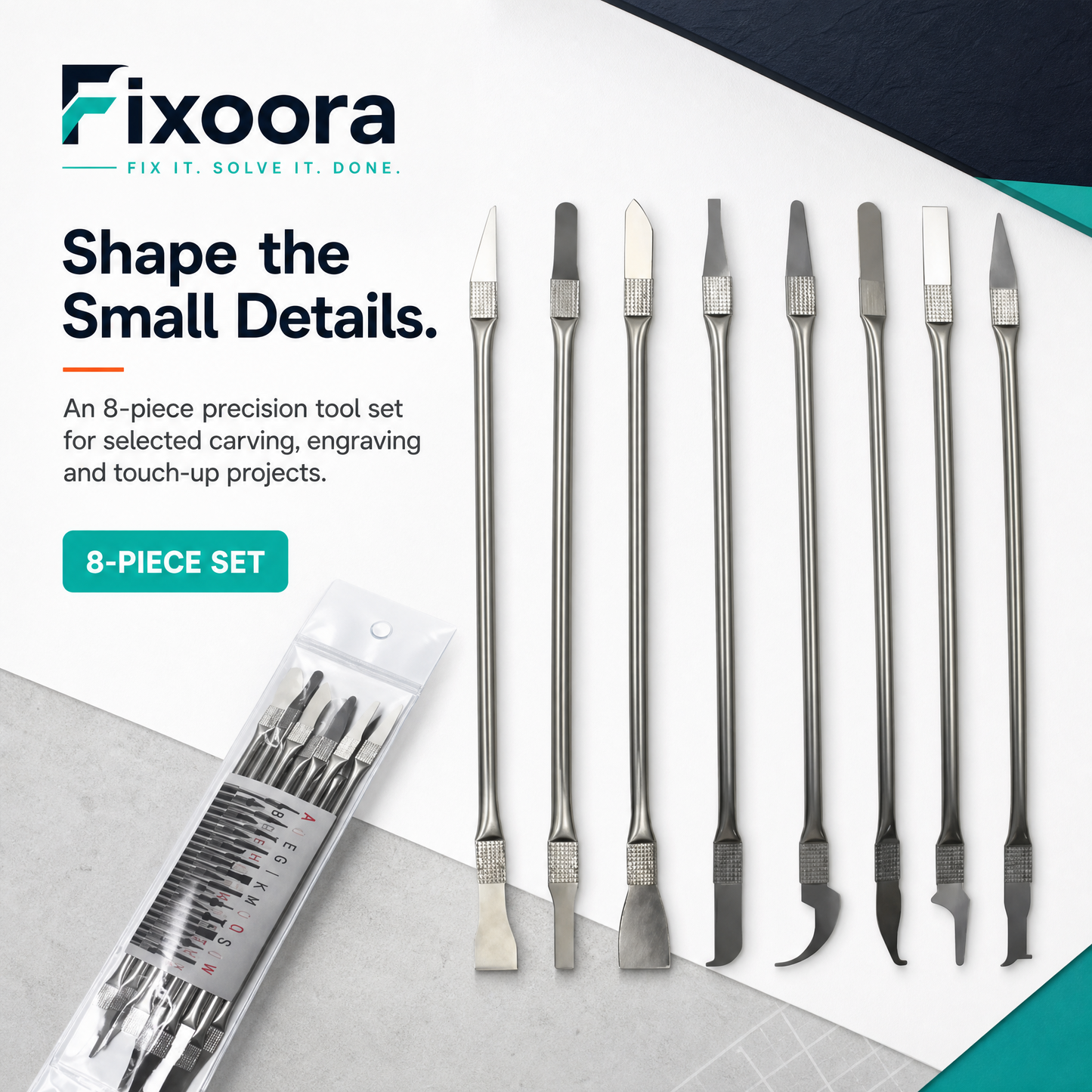 Fixoora 8-Piece Precision Chip Removal Blade Set