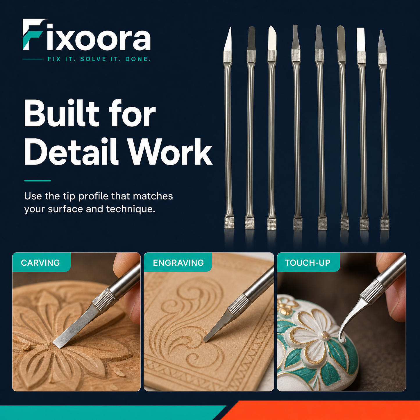 Fixoora 8-Piece Precision Chip Removal Blade Set
