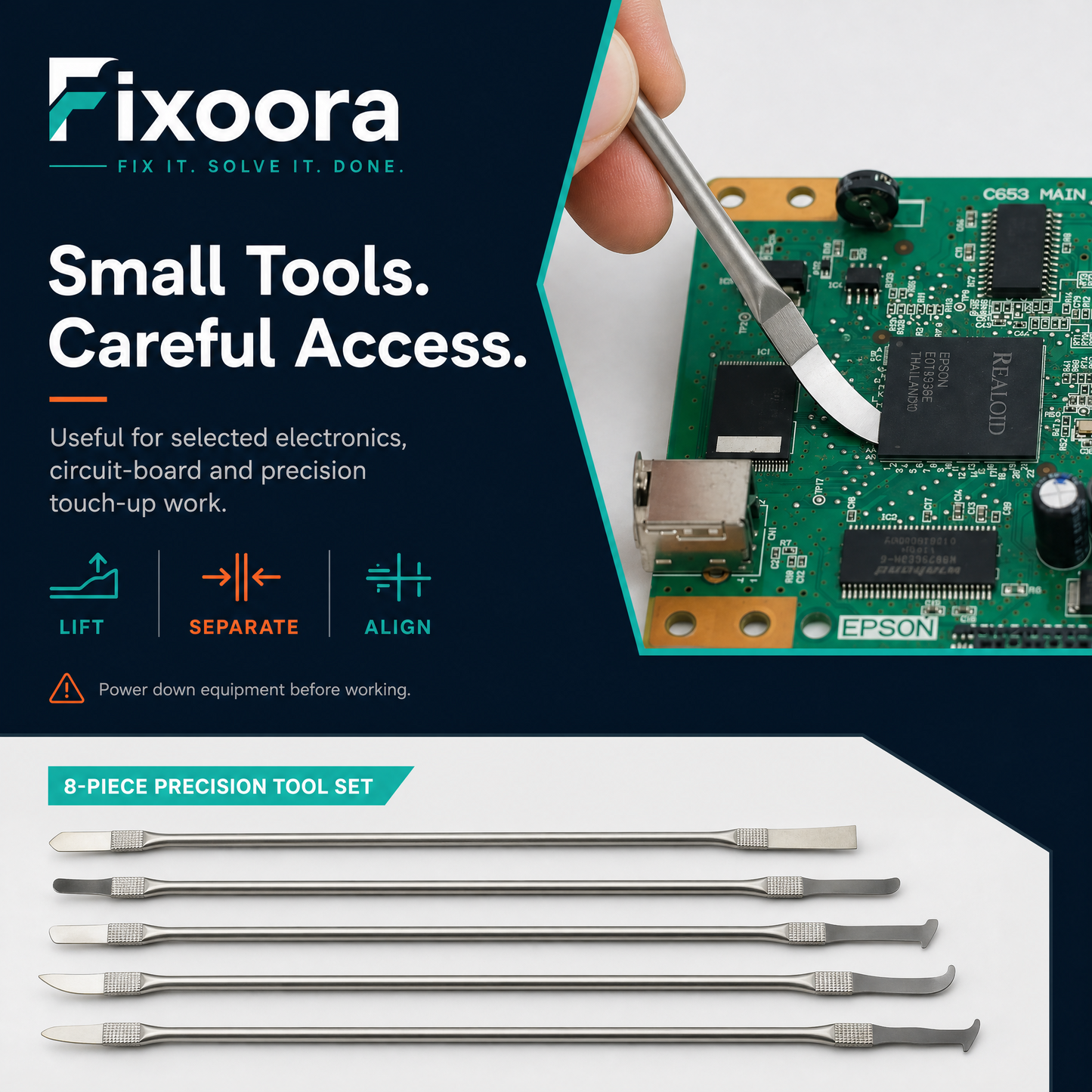 Fixoora 8-Piece Precision Chip Removal Blade Set