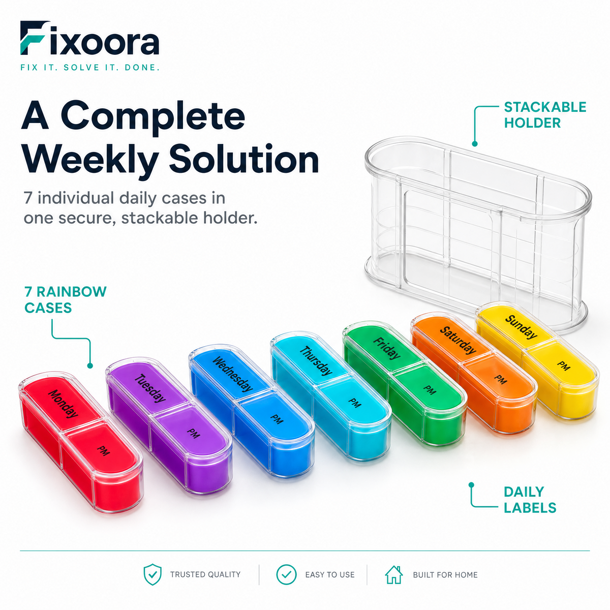 Fixoora 7-Day AM/PM Pill Organizer