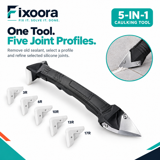 Fixoora 5-in-1 Silicone Caulking & Grout Tool